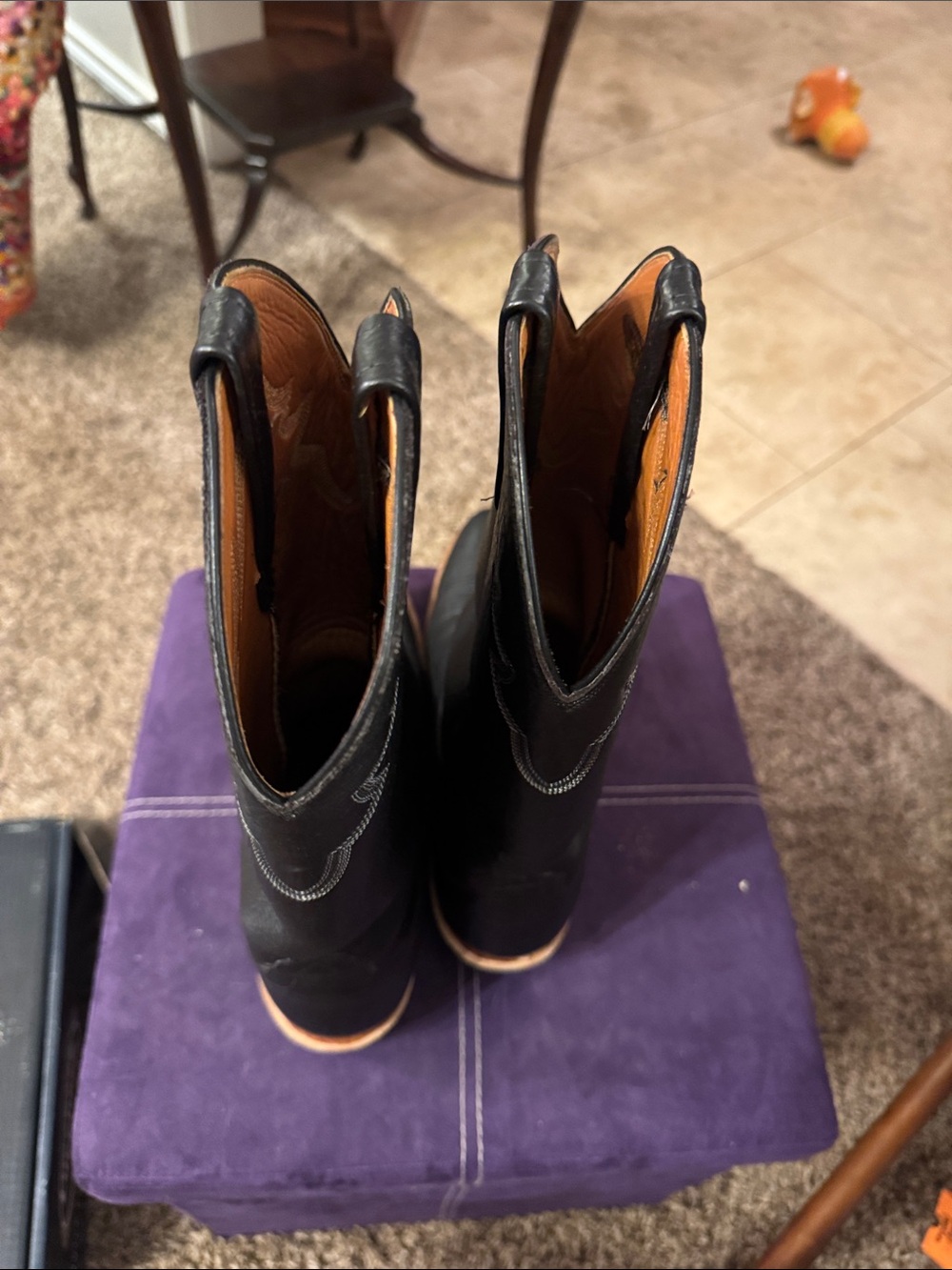 Lucchese 2000 Men's Black Leather Western Boots Sz 10D - Picture 4 of 6